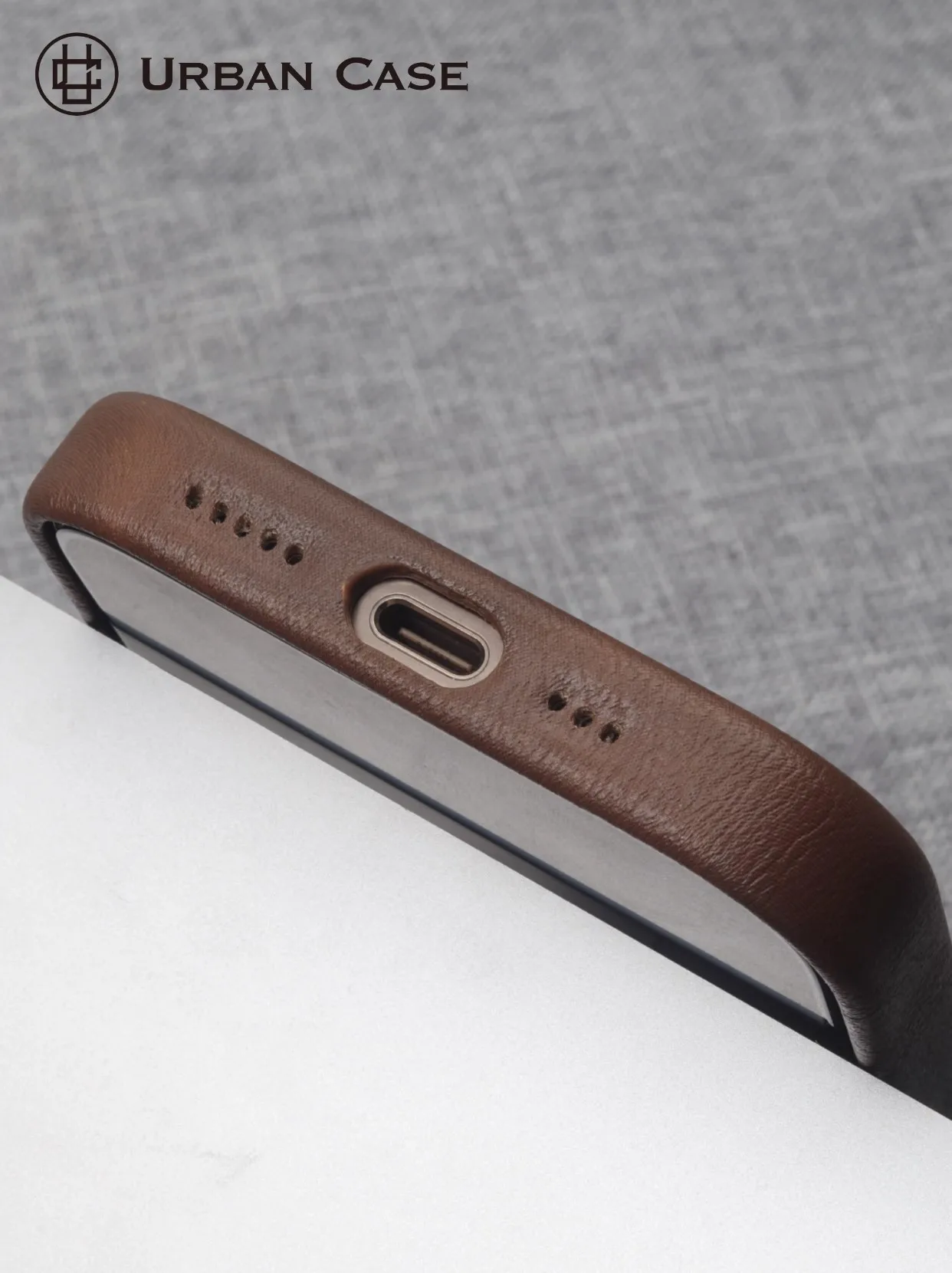 Retro Leather Magnetic Adsorption MagSafe IPhone 16 Pro Case Shockproof Durable Nordic Style Phone Cover display picture 8