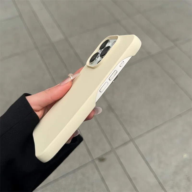 Solid Color Silicone Phone Case For IPhone 16 Pro Max Hollow Key 15 Apple 14 Frosted Soft Protective Case Simple Style Black display picture 6
