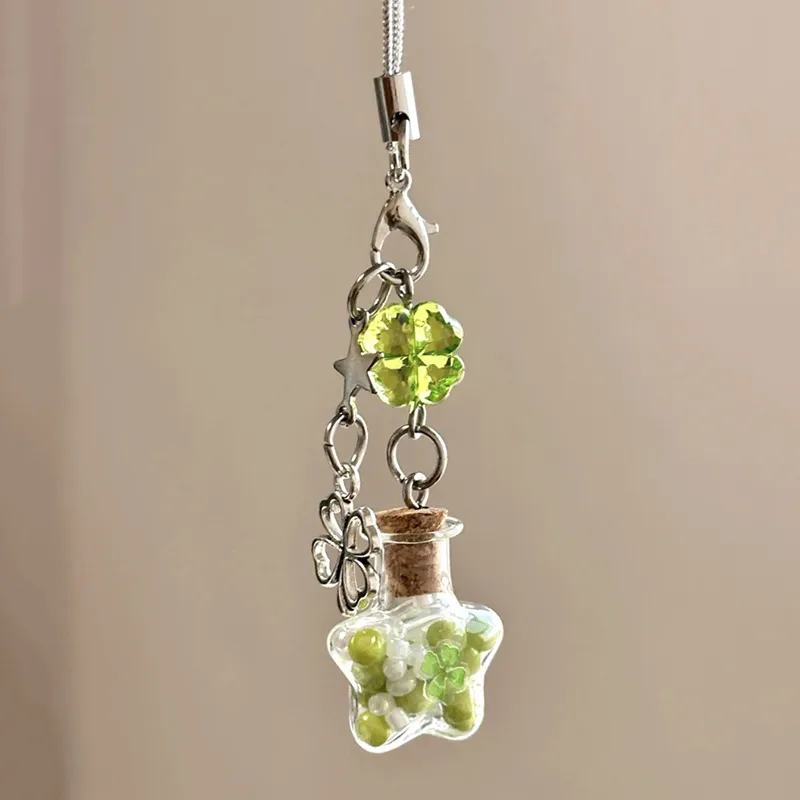 Sweet Handmade Clover XINGX Wish Bottle Mobile Phone Pendant Packaging Camera Keychain Decoration Multifunctional Simple Design display picture 2