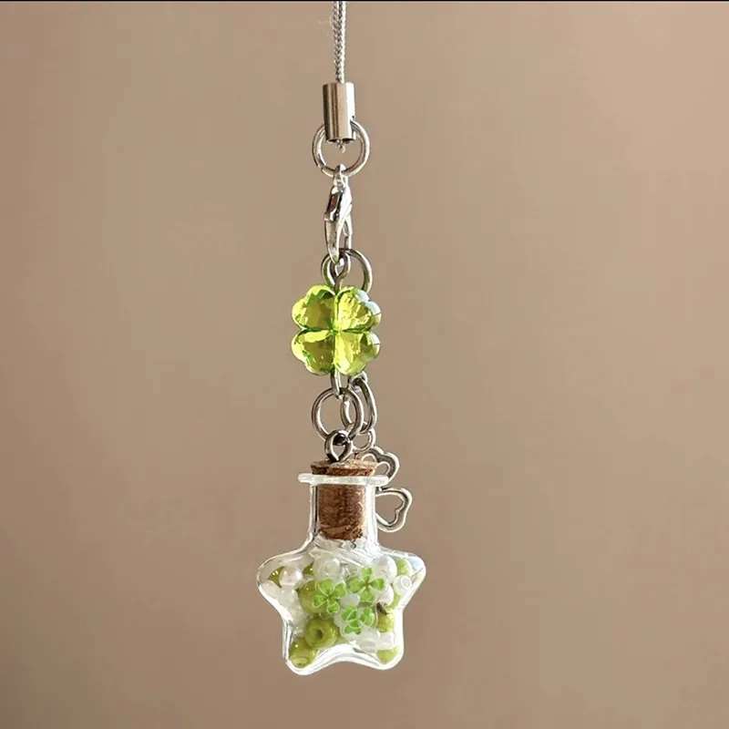 Sweet Handmade Clover XINGX Wish Bottle Mobile Phone Pendant Packaging Camera Keychain Decoration Multifunctional Simple Design display picture 1