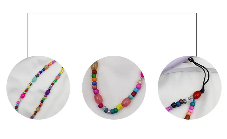 New Arrival Hot Sale DIY Beaded Mobile Phone Charm Handmade Women's Phone Case Lanyard Decoration Charm Geometric Pattern display picture 3