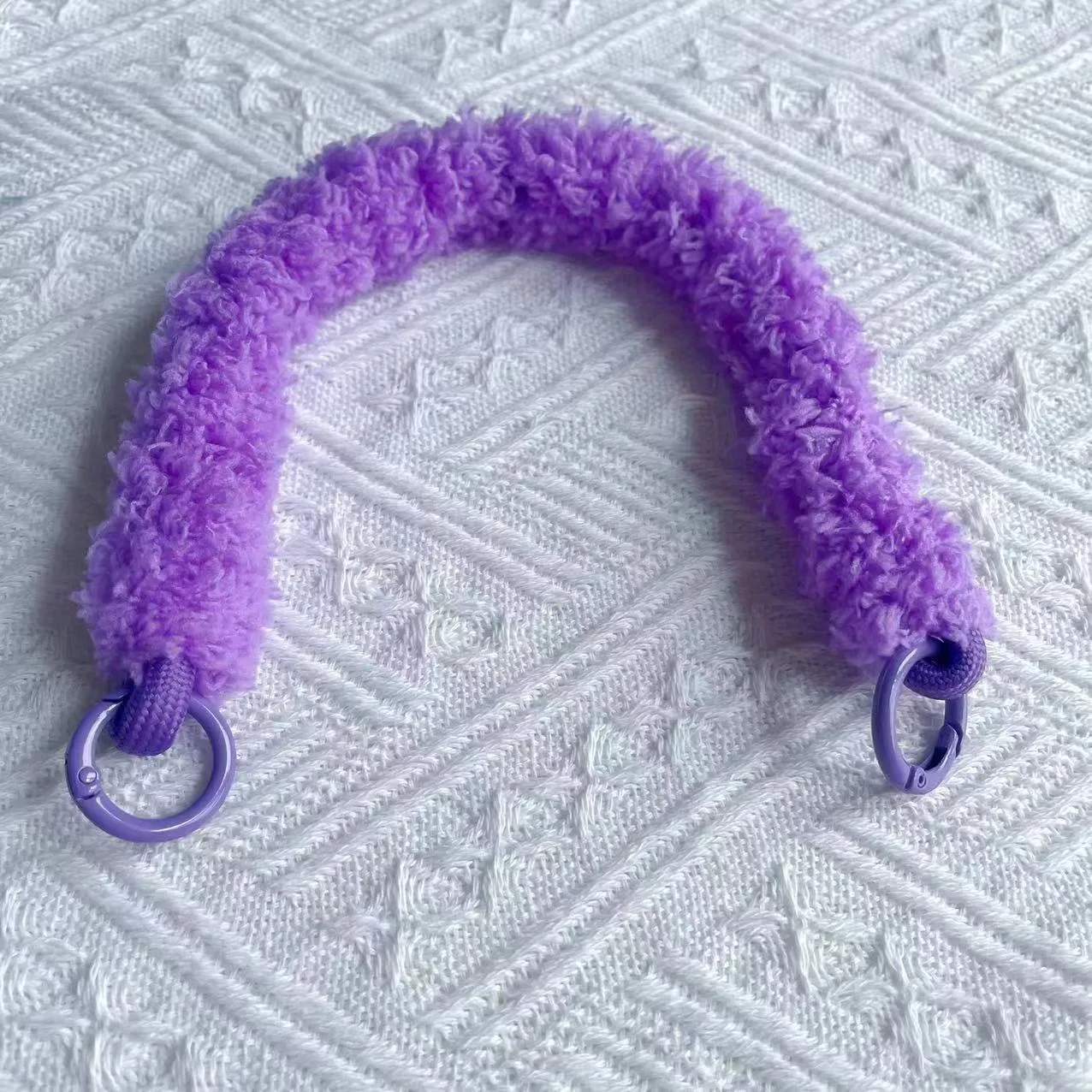 Personalized Autumn And Winter Warm Drop-Resistant Colorful Plush Short Rope Phone Case Short Rope Wrist Pendant Trendy Bags Pendant display picture 14