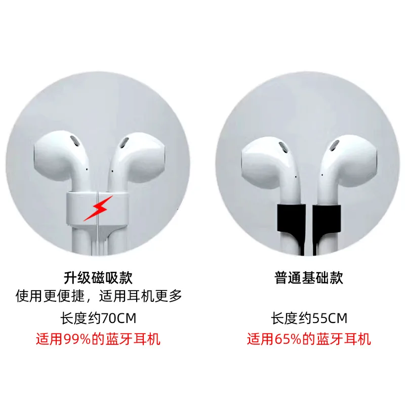 Airpods3 Pro2 Bluetooth Headset Silicone Magnetic Anti-Lost Lanyard Universal Type Shooting Technique display picture 1