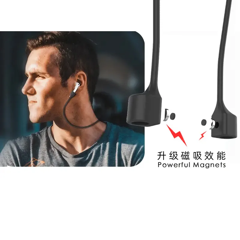 Airpods3 Pro2 Bluetooth Headset Silicone Magnetic Anti-Lost Lanyard Universal Type Shooting Technique display picture 3