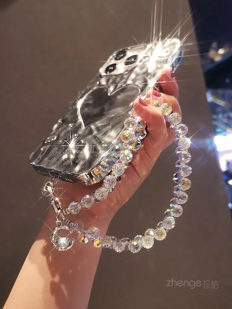 Handmade Crystal Water Drop Beads Mobile Phone Lanyard Women's Short Handle Chain Bracelet Fashion Geometry Pattern Pattern Ornaments display picture 6