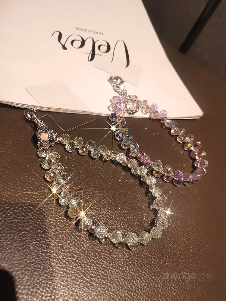 Handmade Crystal Water Drop Beads Mobile Phone Lanyard Women's Short Handle Chain Bracelet Fashion Geometry Pattern Pattern Ornaments display picture 8
