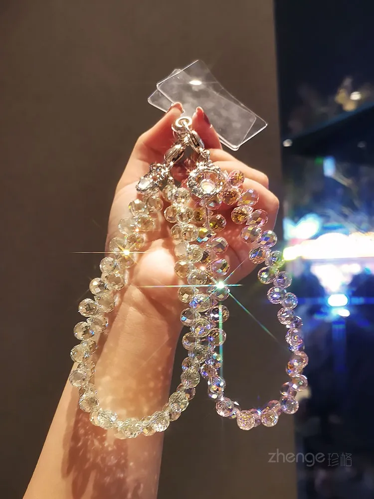 Handmade Crystal Water Drop Beads Mobile Phone Lanyard Women's Short Handle Chain Bracelet Fashion Geometry Pattern Pattern Ornaments display picture 9
