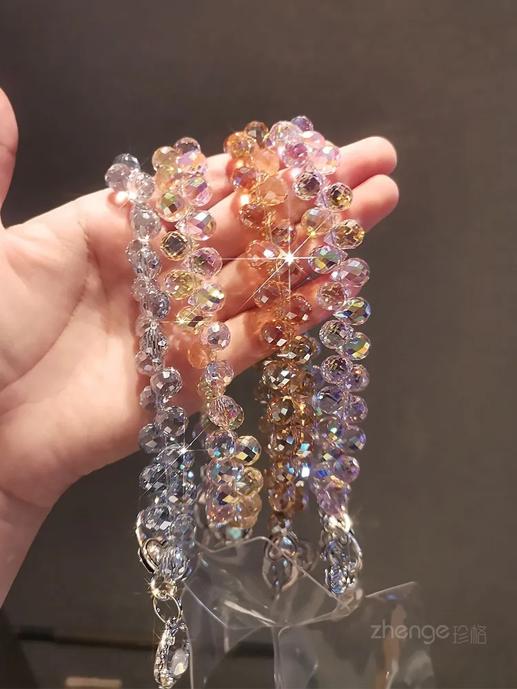 Handmade Crystal Water Drop Beads Mobile Phone Lanyard Women's Short Handle Chain Bracelet Fashion Geometry Pattern Pattern Ornaments display picture 10