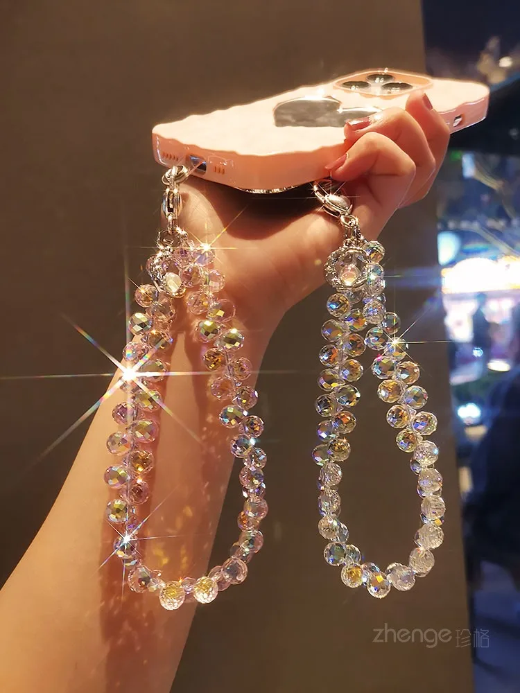 Handmade Crystal Water Drop Beads Mobile Phone Lanyard Women's Short Handle Chain Bracelet Fashion Geometry Pattern Pattern Ornaments display picture 12