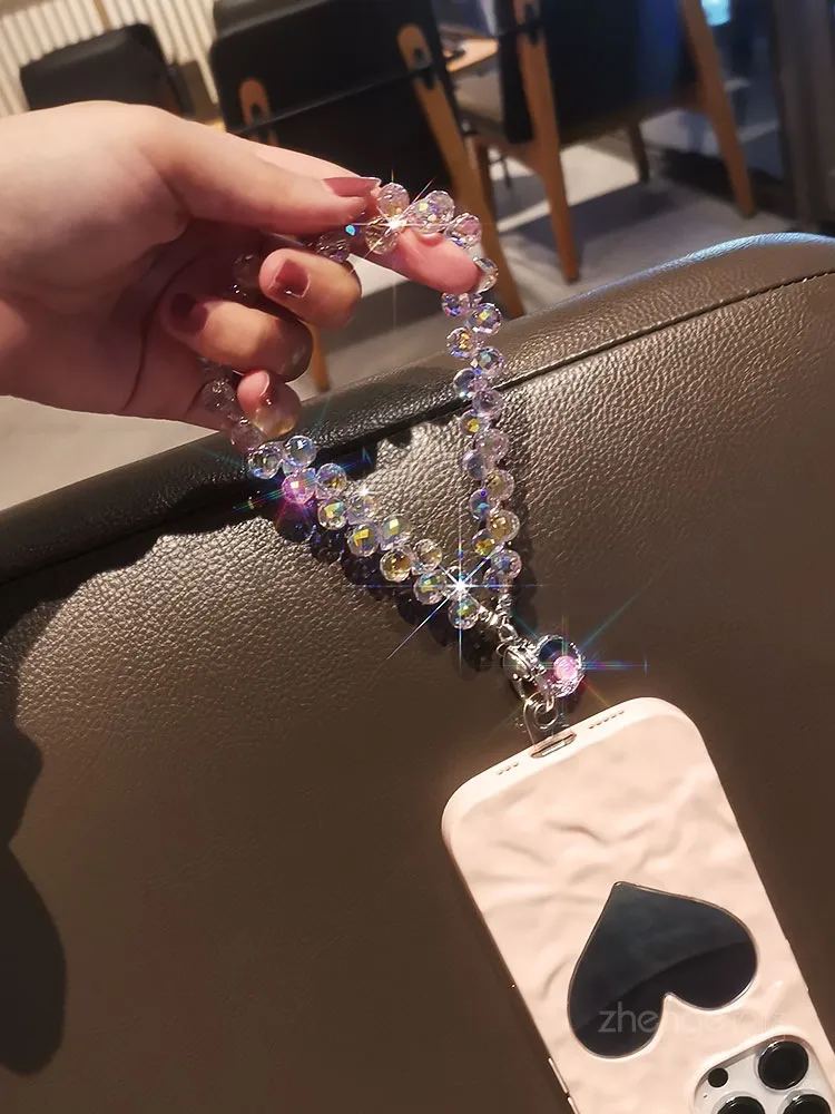 Handmade Crystal Water Drop Beads Mobile Phone Lanyard Women's Short Handle Chain Bracelet Fashion Geometry Pattern Pattern Ornaments display picture 13