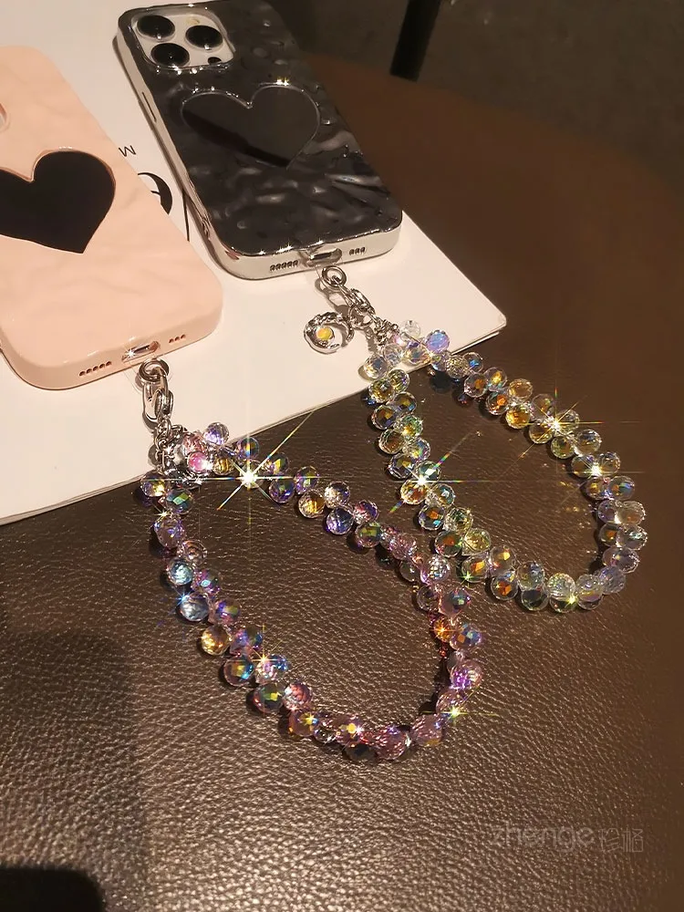 Handmade Crystal Water Drop Beads Mobile Phone Lanyard Women's Short Handle Chain Bracelet Fashion Geometry Pattern Pattern Ornaments display picture 20