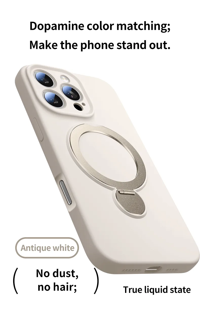 Liquid Magnetic Phone Case Full Cover Protective Belt Rotating Bracket For IPhone 16 Pro Max Apple 15 Compatible display picture 1