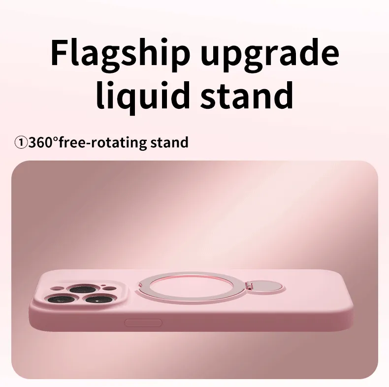 Liquid Magnetic Phone Case Full Cover Protective Belt Rotating Bracket For IPhone 16 Pro Max Apple 15 Compatible display picture 4