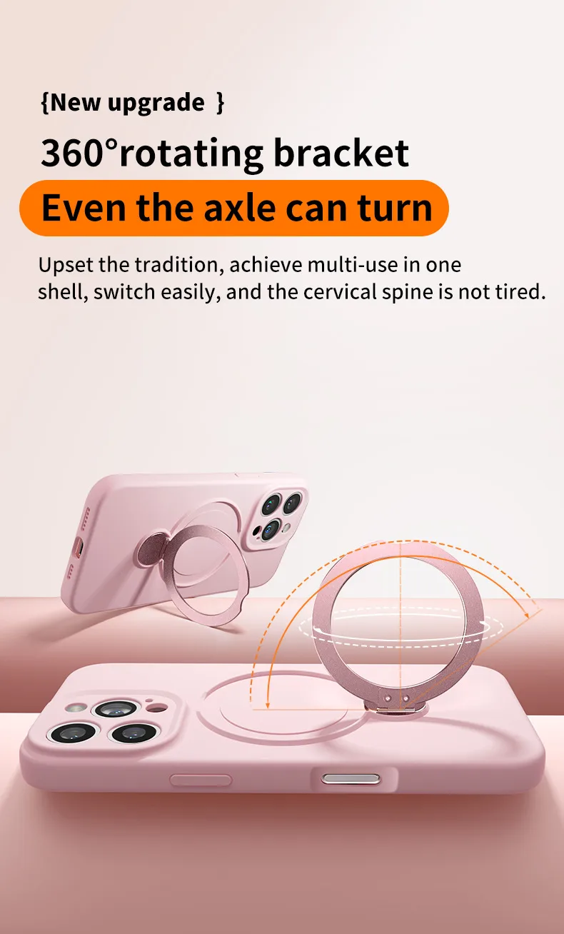 Liquid Magnetic Phone Case Full Cover Protective Belt Rotating Bracket For IPhone 16 Pro Max Apple 15 Compatible display picture 7