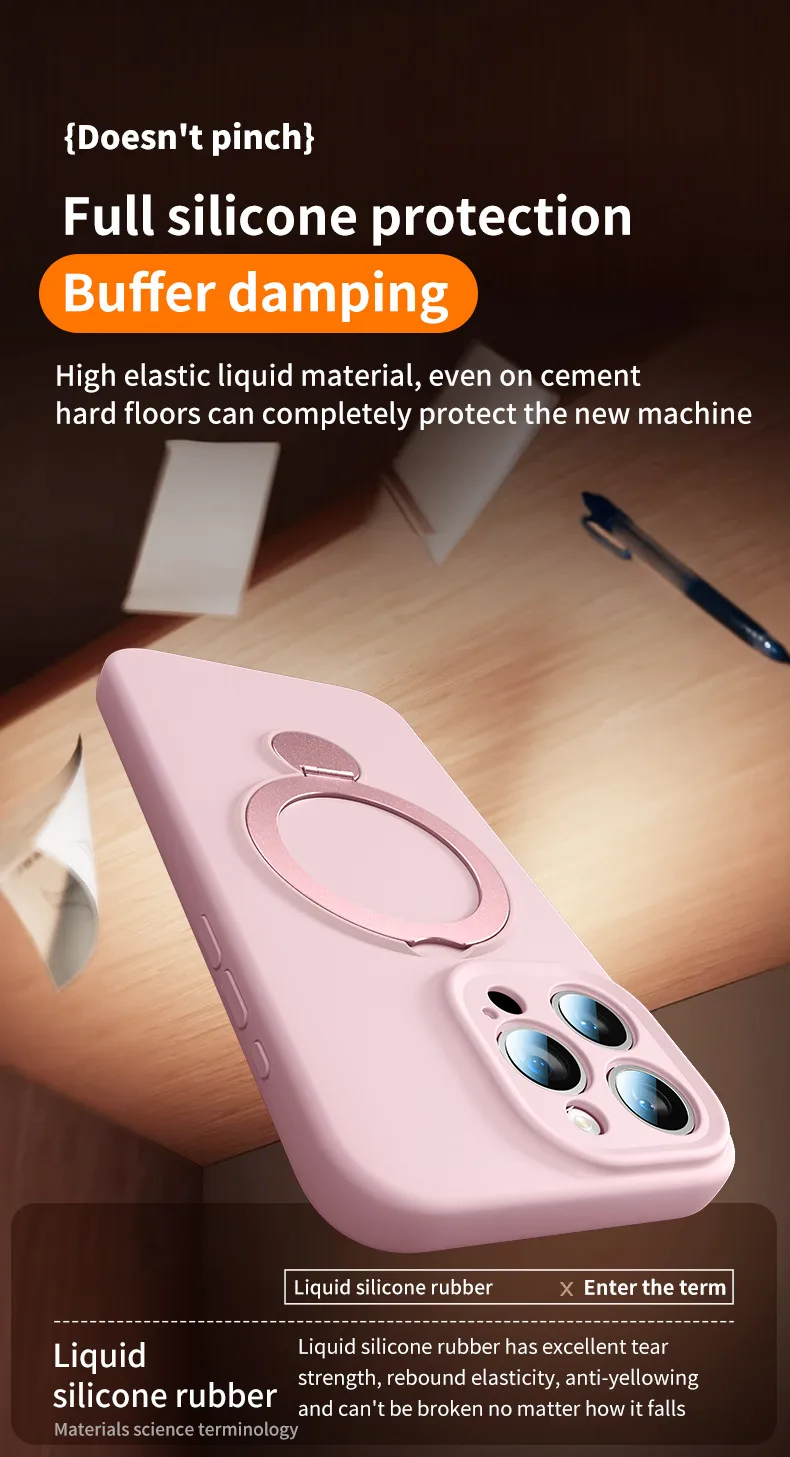 Liquid Magnetic Phone Case Full Cover Protective Belt Rotating Bracket For IPhone 16 Pro Max Apple 15 Compatible display picture 9