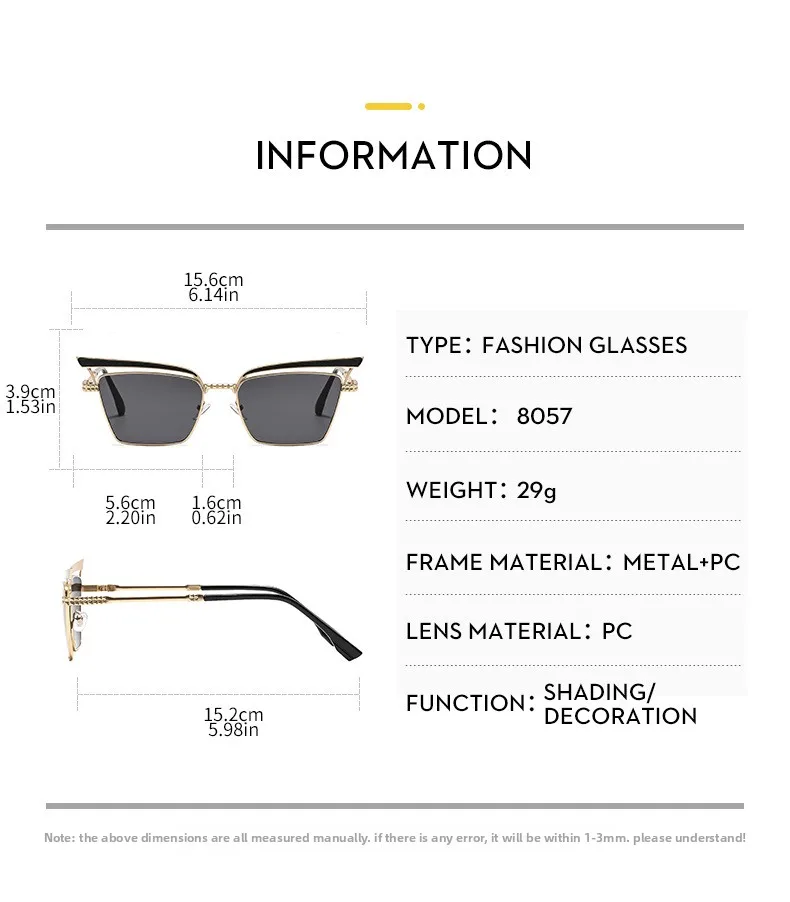 Summer Fashionable Women's Cat Eye Sunglasses Sunscreen High-End Metal Trendy Eyewear Travel Fishing Special Use Universal Season display picture 7