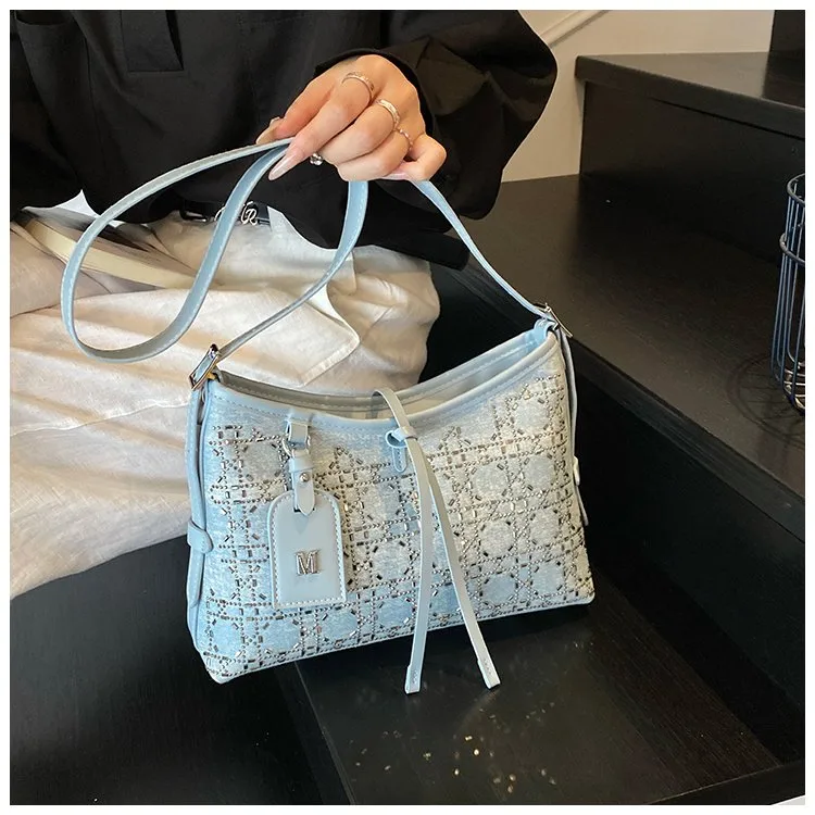 Elegant Fashionable Shoulder Handbag Women Casual Style Artificial Leather Color Block Pattern Four Seasons Handbags Tote Bag display picture 22
