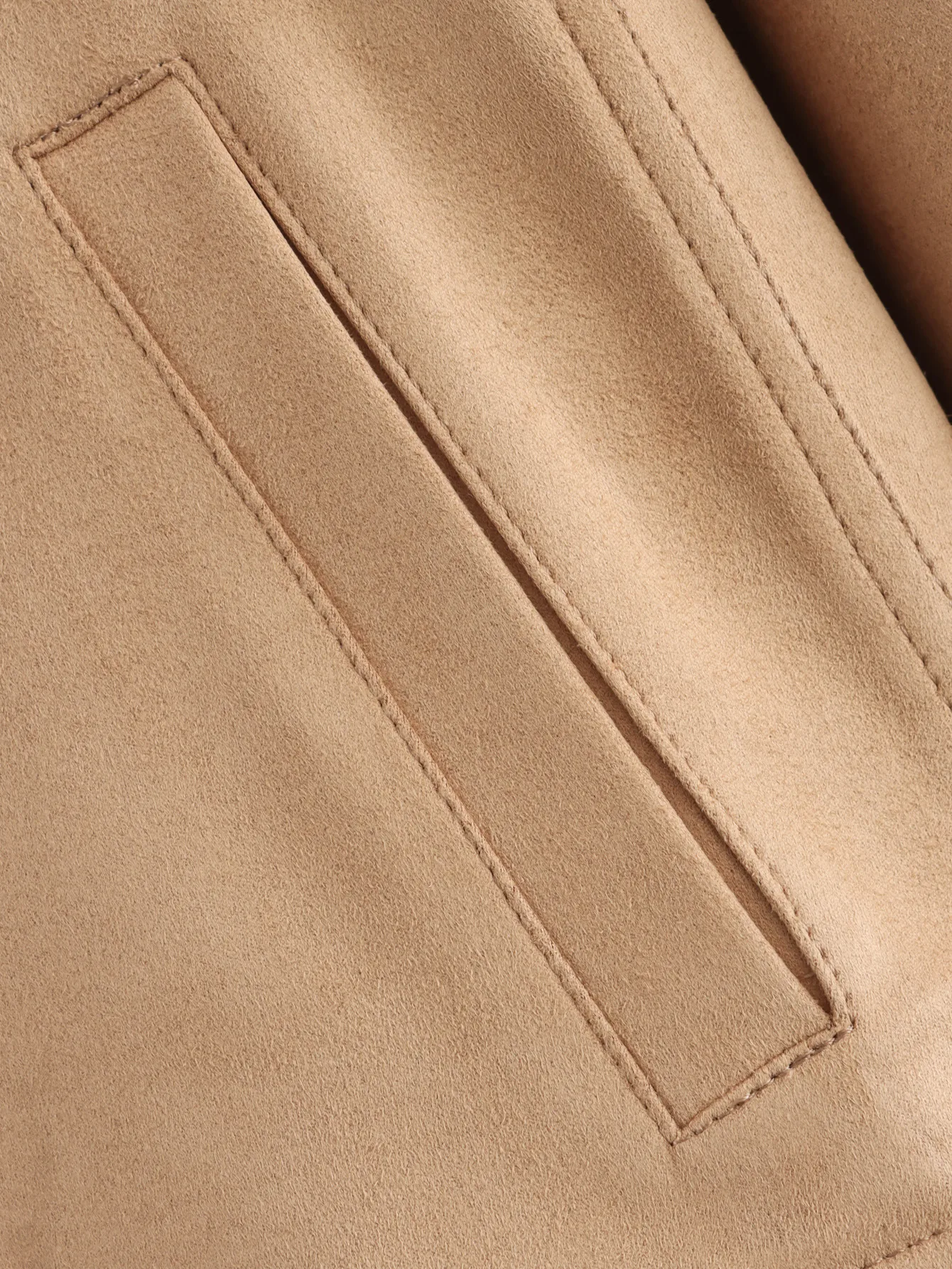 Fashionable Short Leather Jacket Women's Elegant Style With Big Pockets Polyester Fabric Long Sleeve Pure Color Outerwear display picture 11