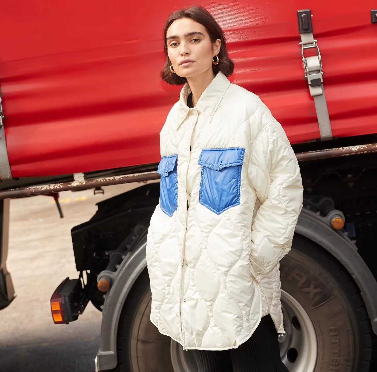 Autumn Winter Color Block Patchwork Cotton Jacket Women's Long Sleeve Shirt Collar Vintage Style Coat display picture 1