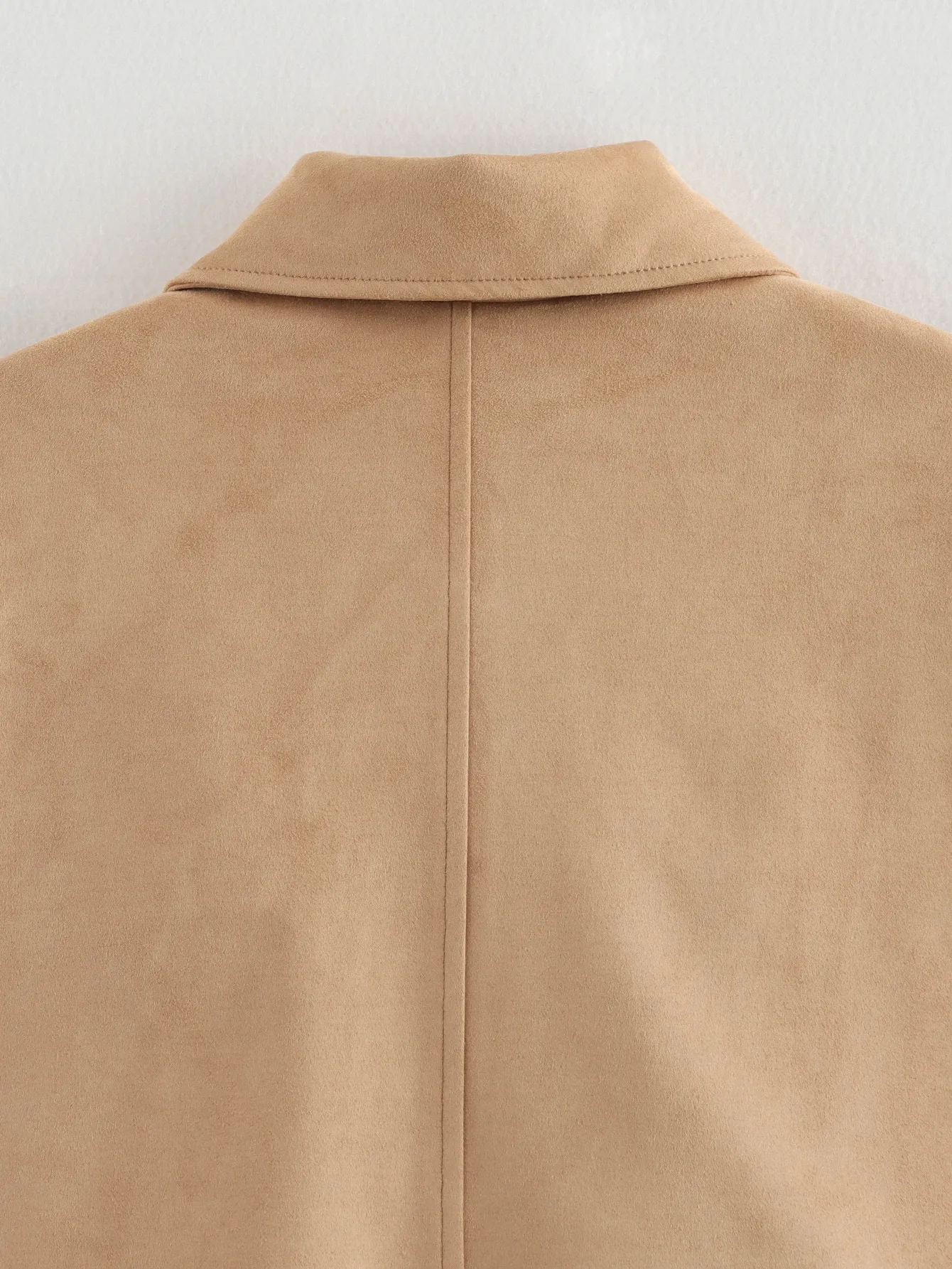 Fashionable Short Leather Jacket Women's Elegant Style With Big Pockets Polyester Fabric Long Sleeve Pure Color Outerwear display picture 14