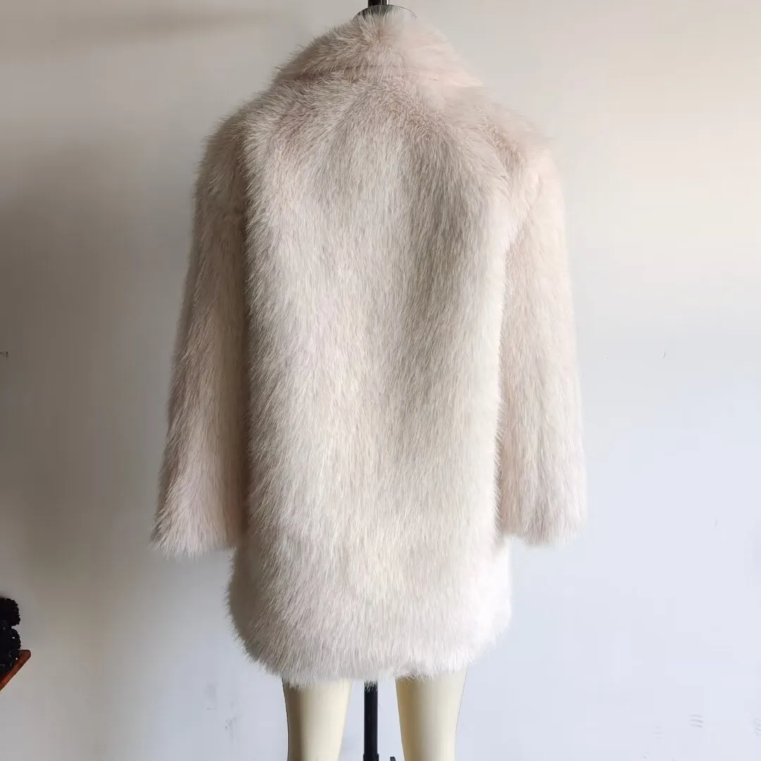 Casual Fashionable Artificial Fur Effect Women's Coat Elegant Zipper Closure Polyester Short Outerwear For Ladies display picture 16