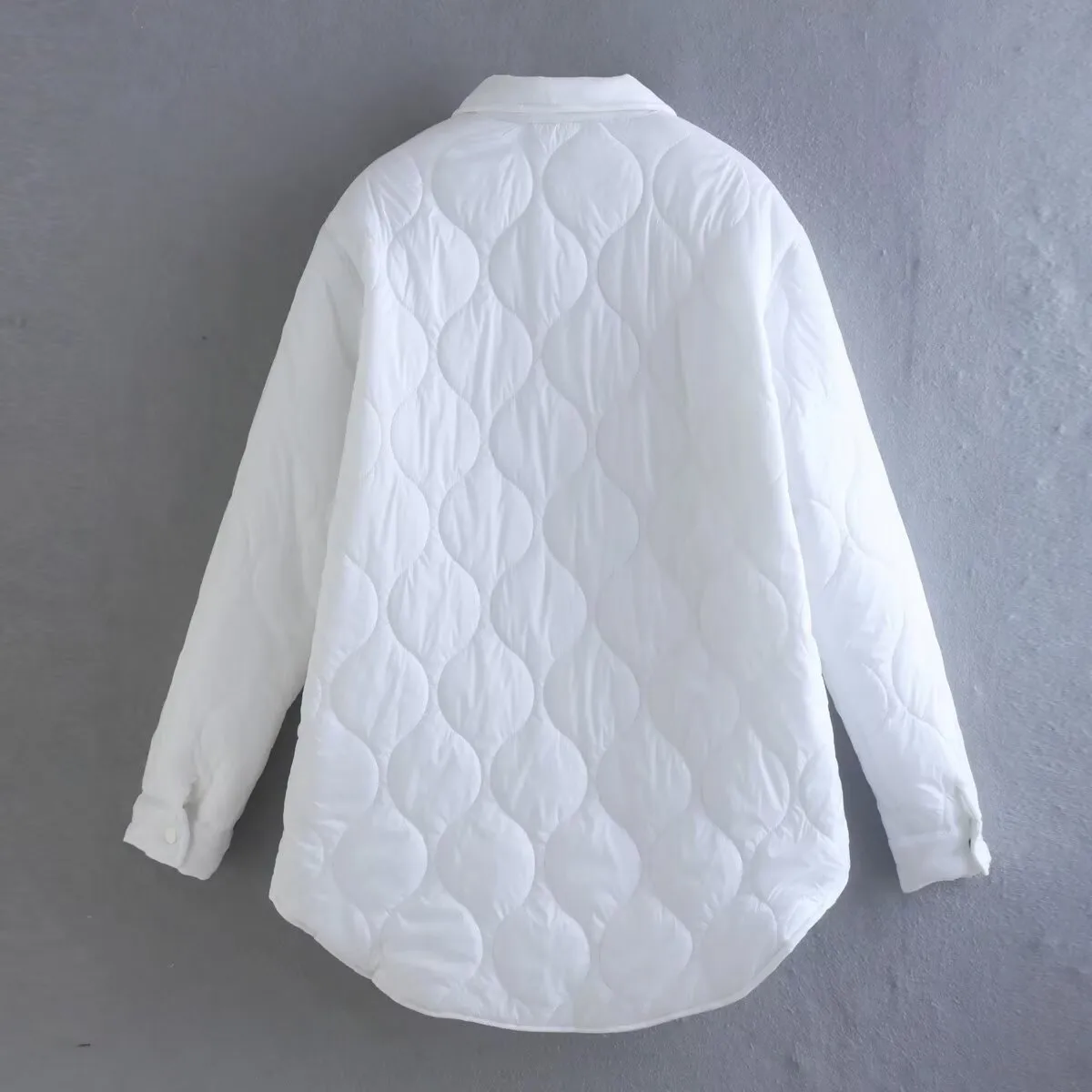Autumn Winter Color Block Patchwork Cotton Jacket Women's Long Sleeve Shirt Collar Vintage Style Coat display picture 8