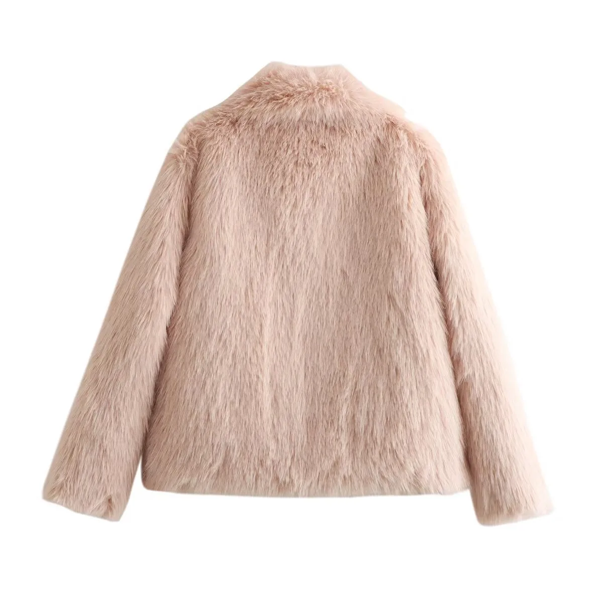 Casual Stylish Artificial Fur Coat With Large Collar  Women's Fashion Outerwear Short Length Pure Color display picture 10
