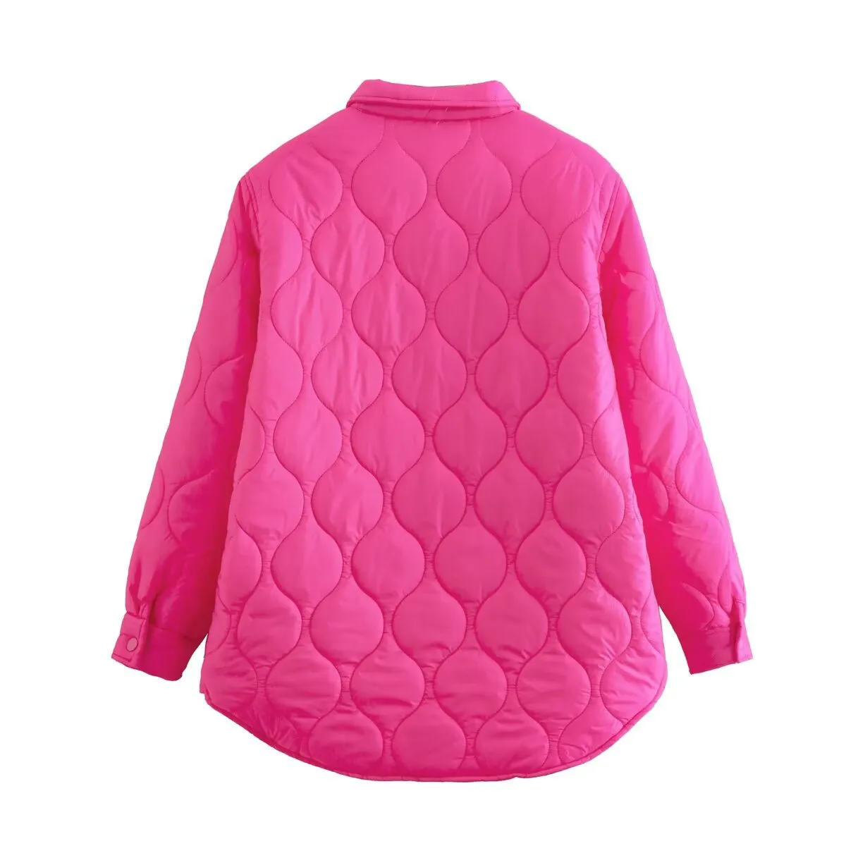 Autumn Winter Color Block Patchwork Cotton Jacket Women's Long Sleeve Shirt Collar Vintage Style Coat display picture 10