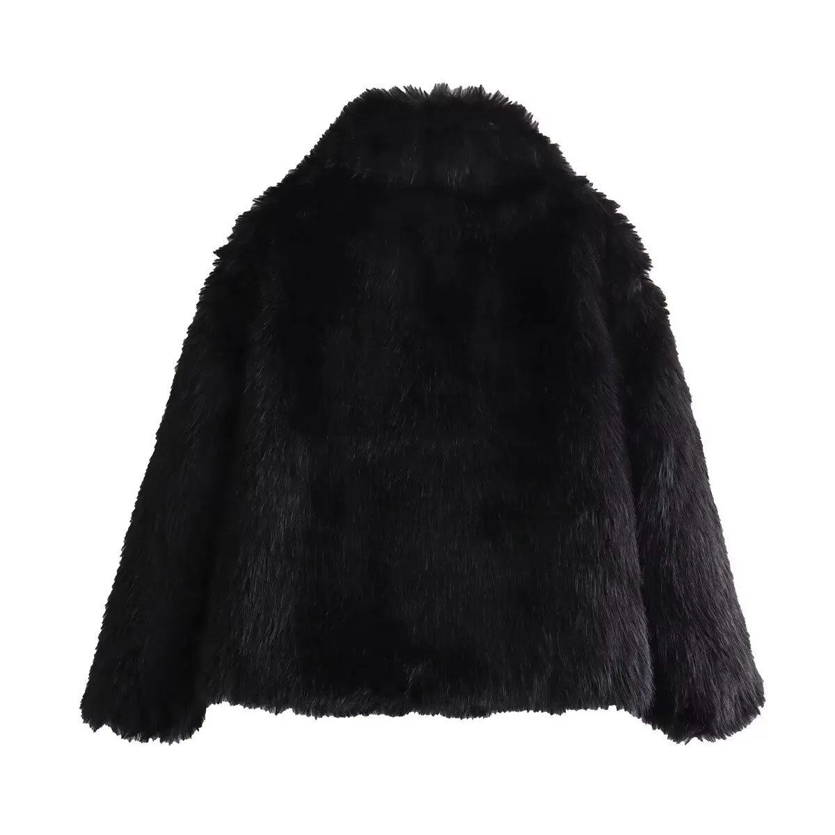 Casual Stylish Artificial Fur Coat With Large Collar  Women's Fashion Outerwear Short Length Pure Color display picture 16