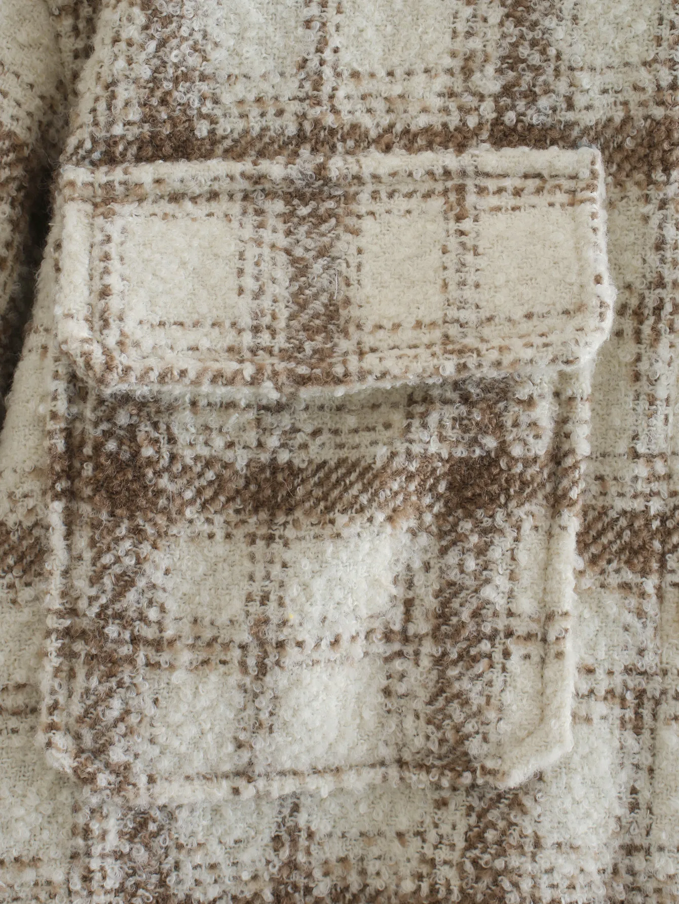Thickened Flocking Shirt Loose Plaid  Women's Fashion Outerwear Half Open Collar Regular Sleeve Long Sleeve display picture 7