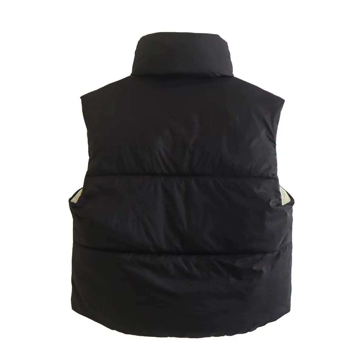 Double-Sided Cotton Vest Autumn Winter Hit  Style Street Fashion Short Sleeve Stand Collar Zipper Closure Women's Cotton Vest display picture 14