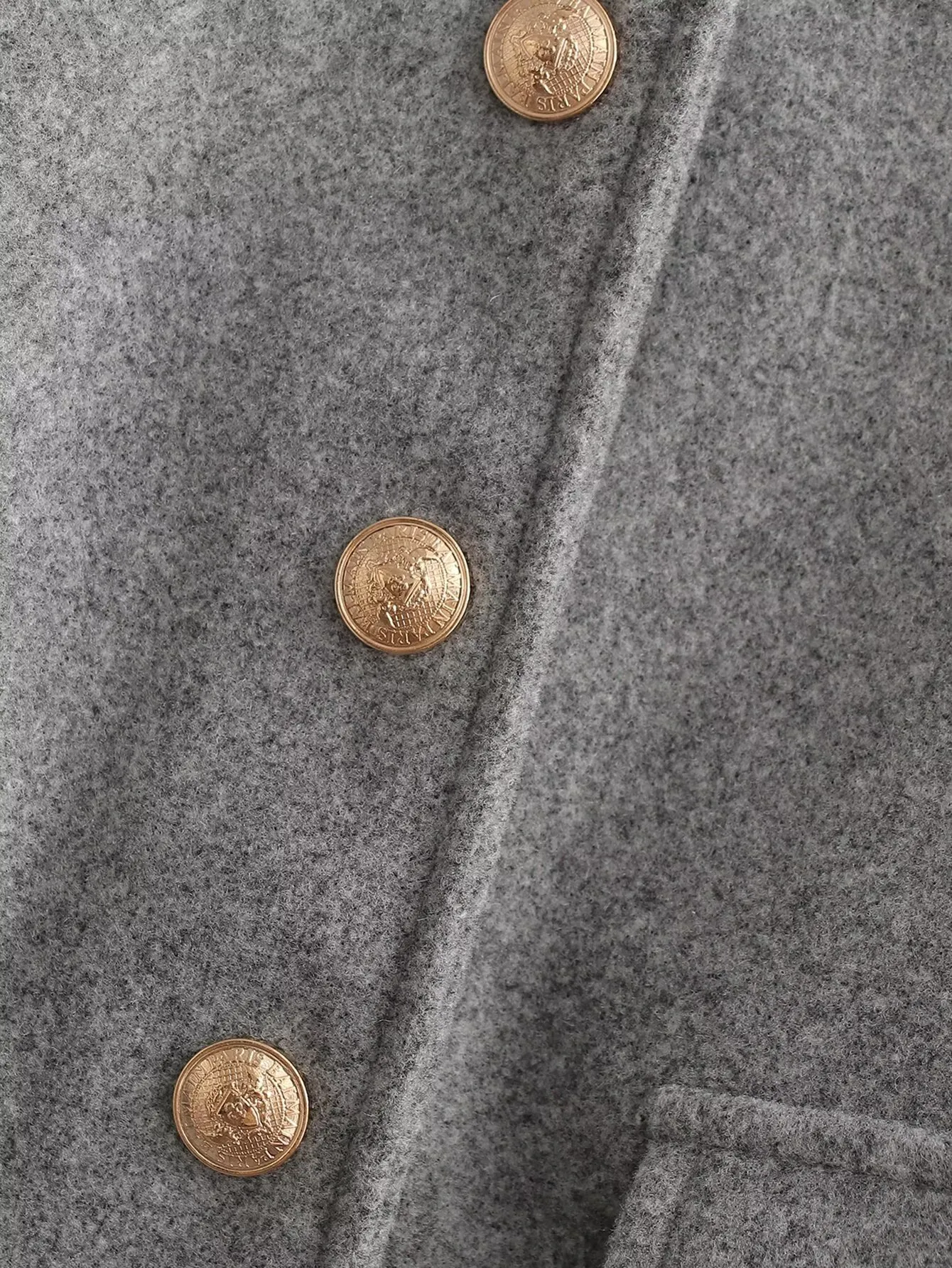 Fashionable Soft Metal Buckle Decorative Jacket Elegant Long Sleeve Short Length Polyester Women's Outerwear Pure Color display picture 8