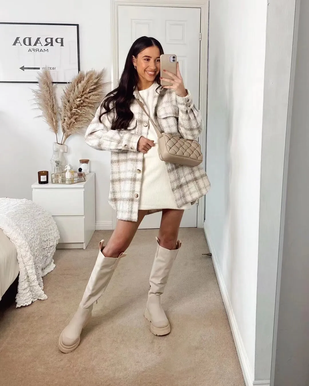 Thickened Flocking Shirt Loose Plaid  Women's Fashion Outerwear Half Open Collar Regular Sleeve Long Sleeve display picture 14