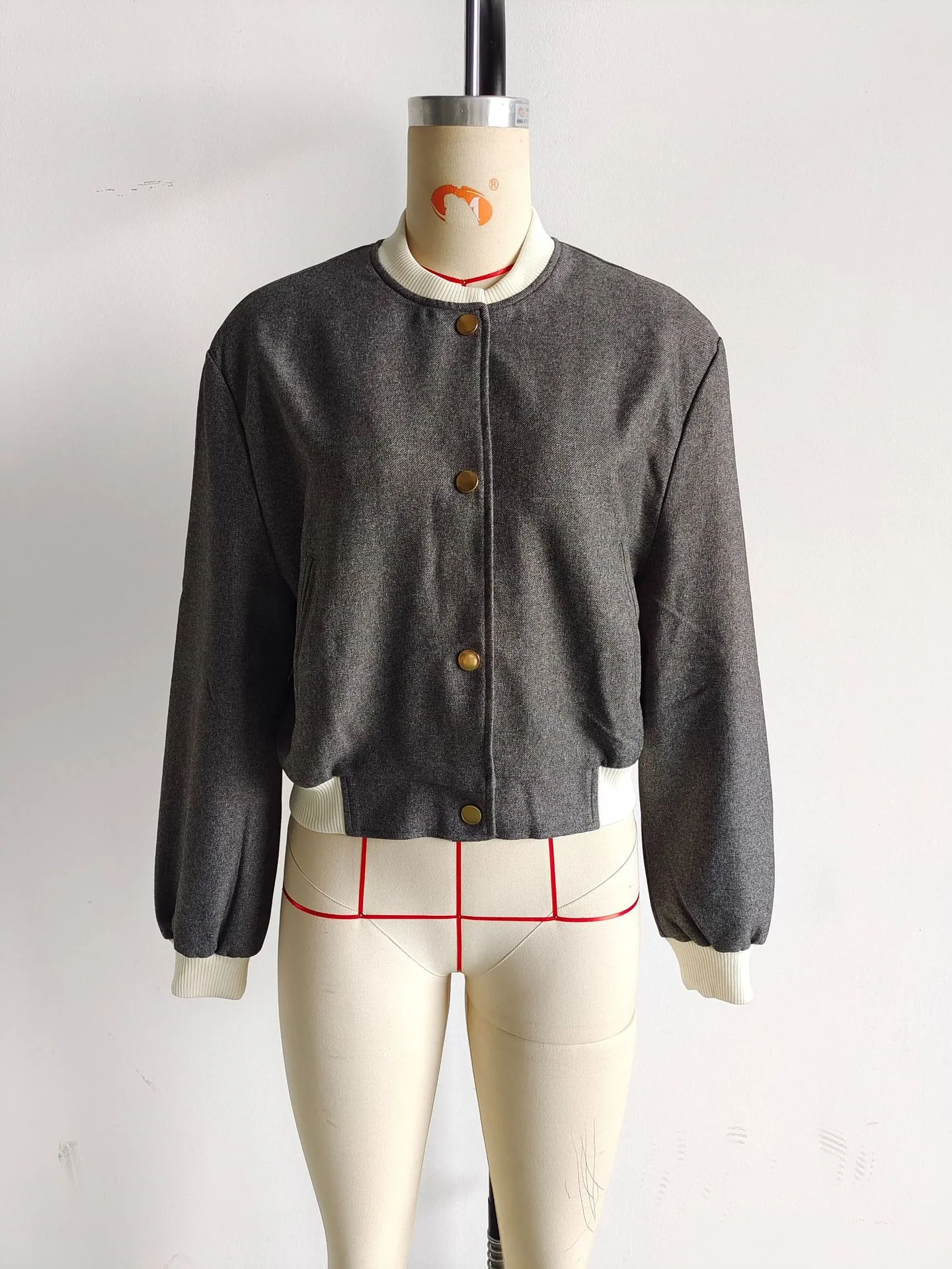 Women's Casual Double Pocket Stand Collar Motorcycle Flight Jacket Outerwear Color Block Long Sleeve Oversized Baseball Vest display picture 18