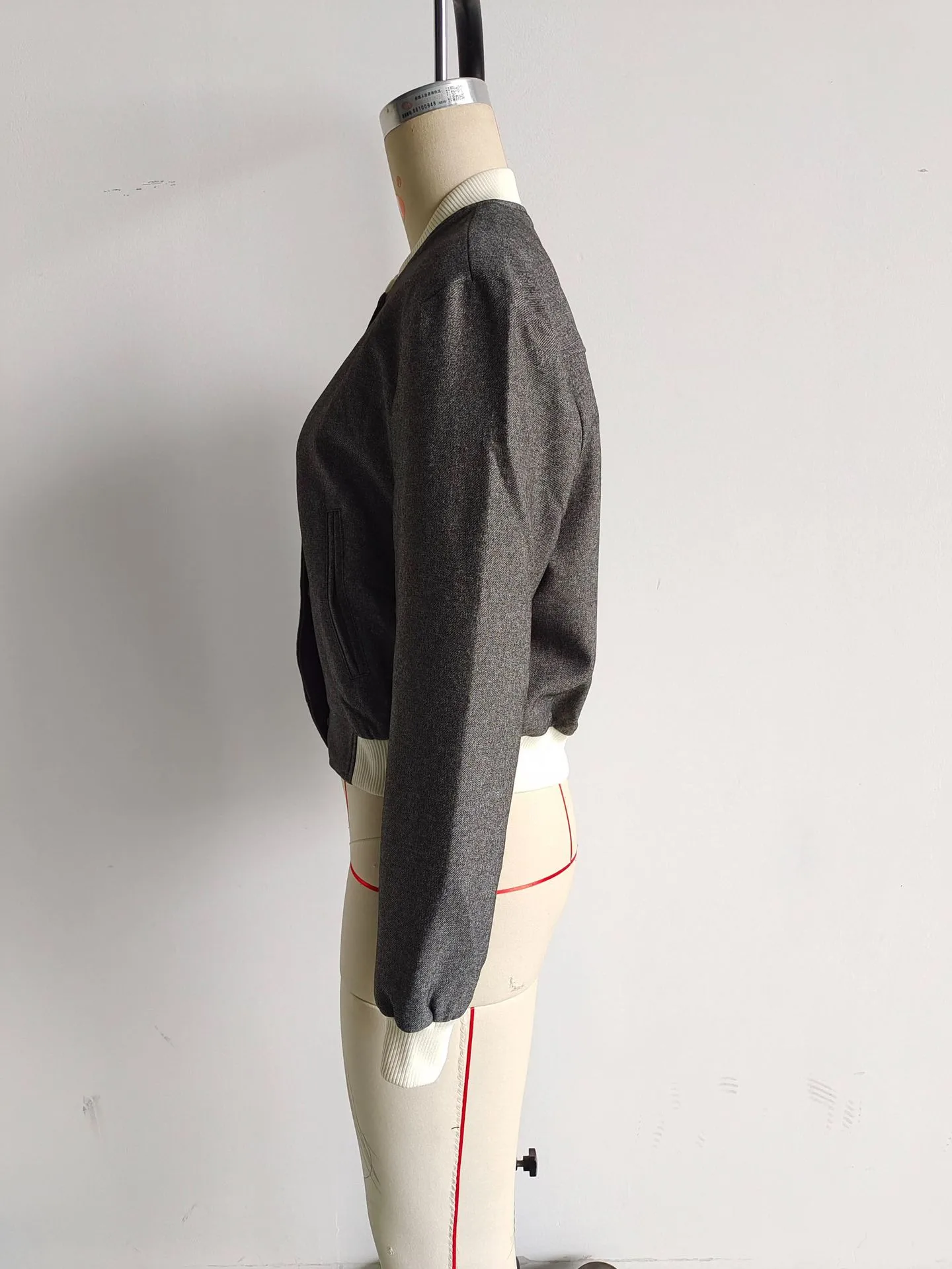 Women's Casual Double Pocket Stand Collar Motorcycle Flight Jacket Outerwear Color Block Long Sleeve Oversized Baseball Vest display picture 19