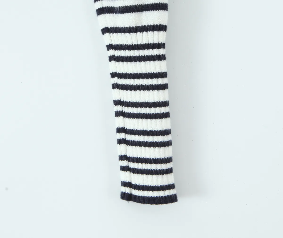 Indigo Striped Zipper Knitted Hoodie Pants Women's Fashion Casual Set Street Style High Street Polyester Fabric No Sleeve display picture 9