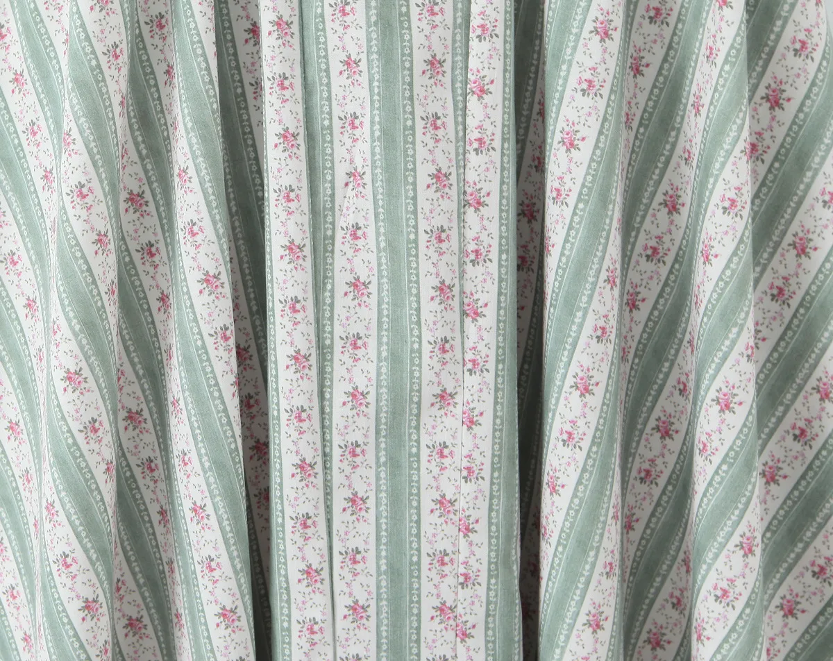 Elegant Green Striped Print 3D Steel Ring Waist Cinched Pleated Dress European Women's Fashion Floral Design V-neck Sleeveless Ankle-length display picture 7