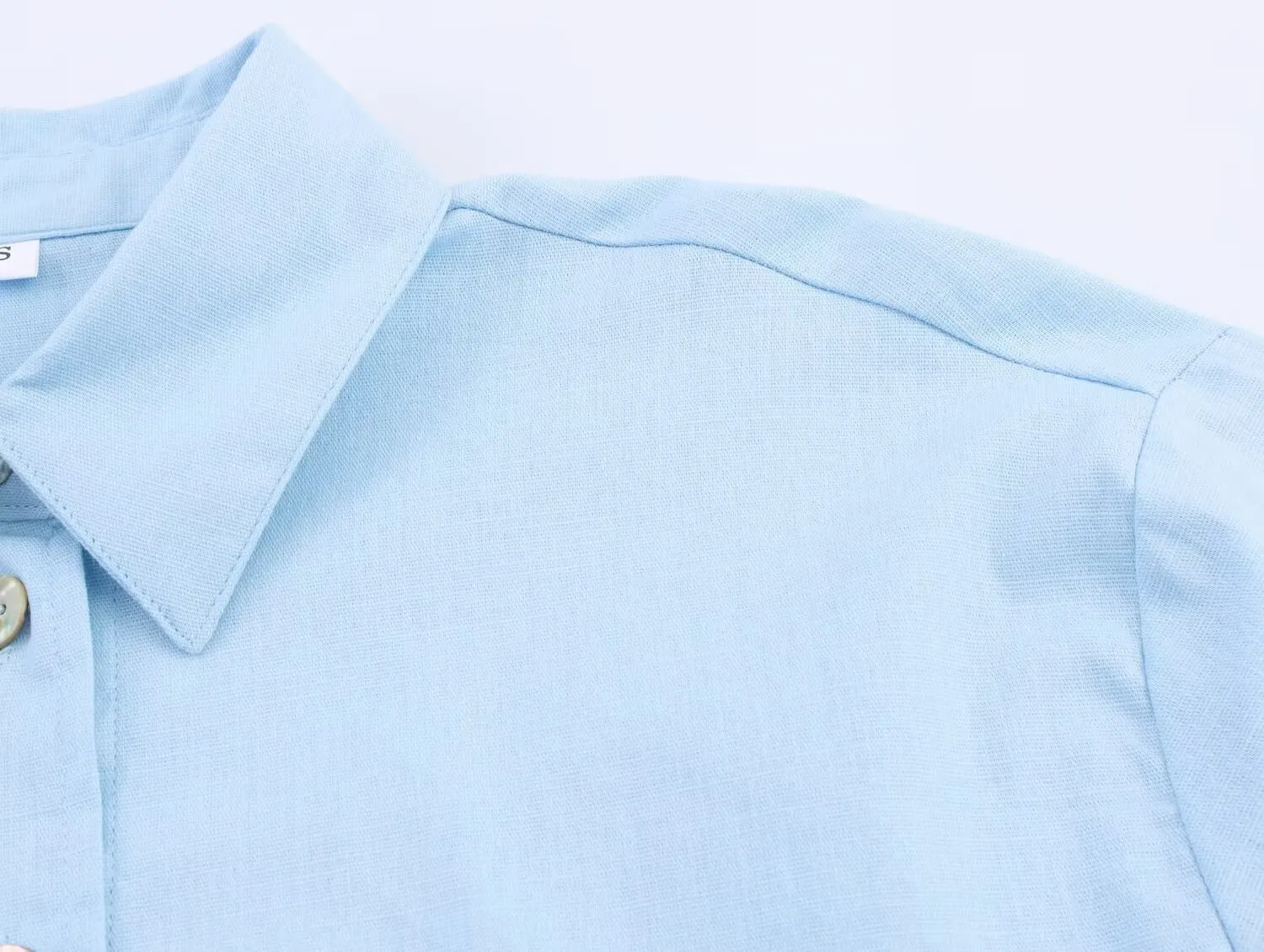 Elegant Pure Color Button Decorated Patchwork Linen Shirt  Women's Fashion Trendy Long Sleeve Shirt display picture 7