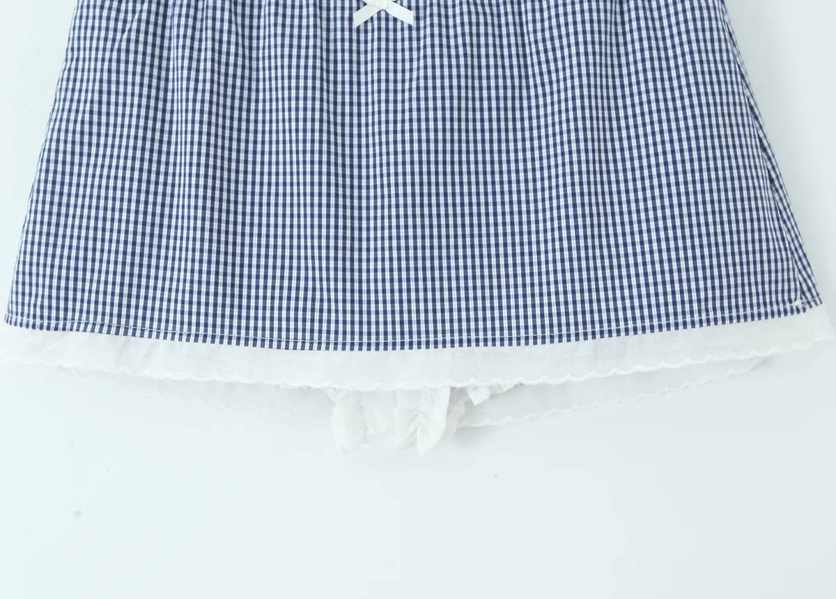 Slim Fit Plaid Set With Ruffle Wave Pattern Collar Long Sleeve Casual Fashion Women's Clothing Two Colors Available display picture 20