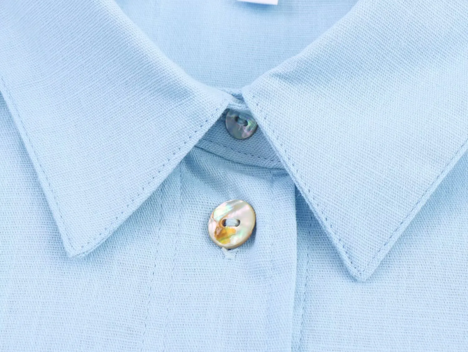 Elegant Pure Color Button Decorated Patchwork Linen Shirt  Women's Fashion Trendy Long Sleeve Shirt display picture 9
