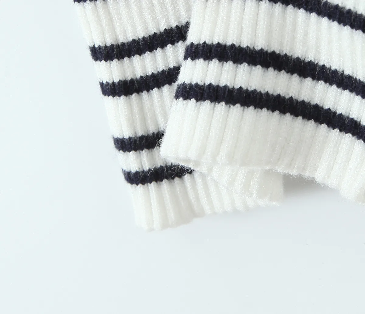 Indigo Striped Zipper Knitted Hoodie Pants Women's Fashion Casual Set Street Style High Street Polyester Fabric No Sleeve display picture 28