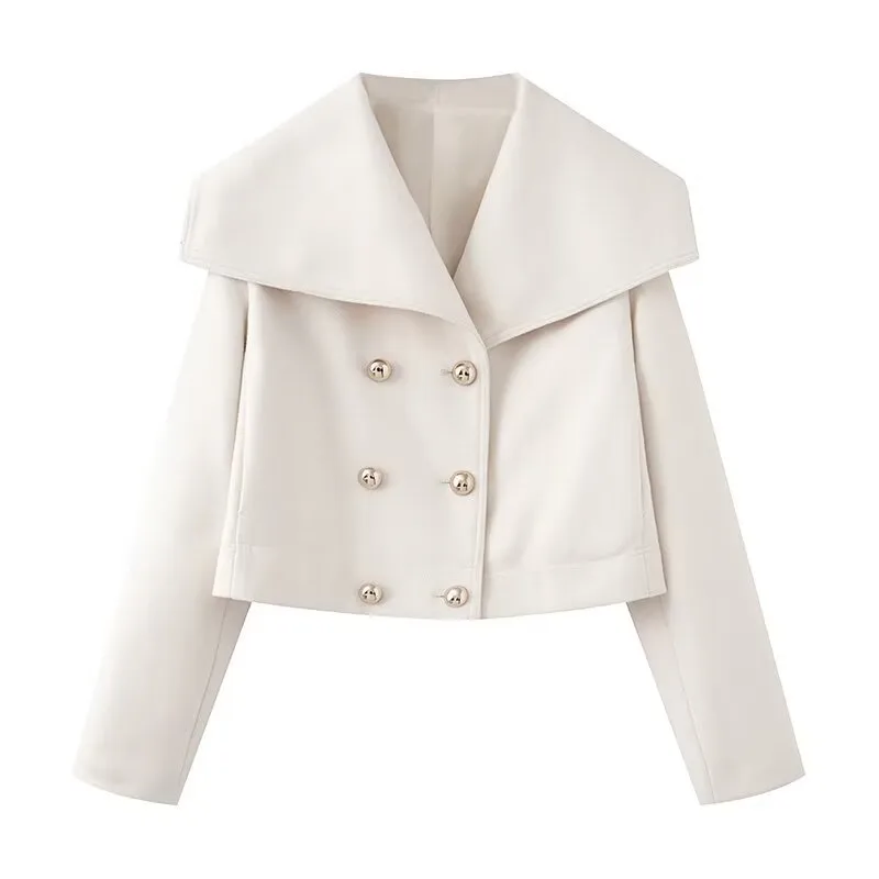 Fashionable Wool Blend Women's Jacket Outerwear  Style Long Sleeve Loose Fit Fresh Sweet College Style display picture 3