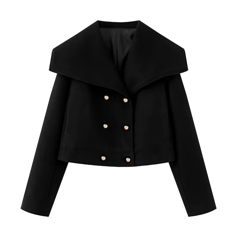 Fashionable Wool Blend Women's Jacket Outerwear  Style Long Sleeve Loose Fit Fresh Sweet College Style display picture 2
