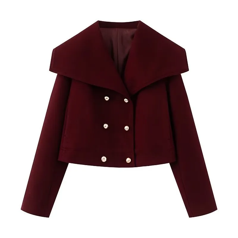 Fashionable Wool Blend Women's Jacket Outerwear  Style Long Sleeve Loose Fit Fresh Sweet College Style display picture 4