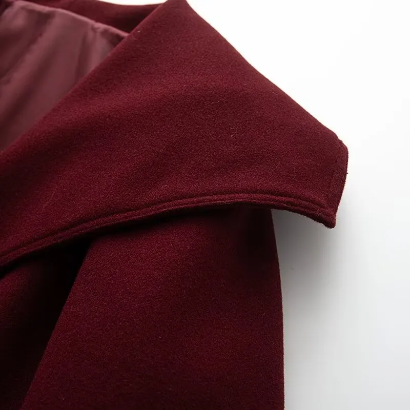 Fashionable Wool Blend Women's Jacket Outerwear  Style Long Sleeve Loose Fit Fresh Sweet College Style display picture 8