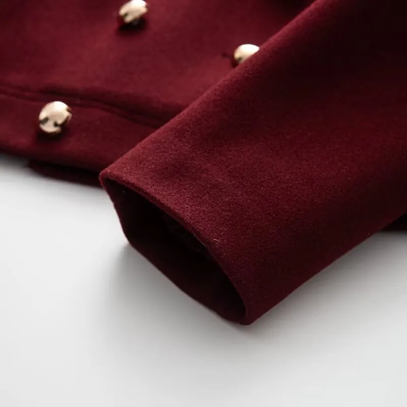 Fashionable Wool Blend Women's Jacket Outerwear  Style Long Sleeve Loose Fit Fresh Sweet College Style display picture 9