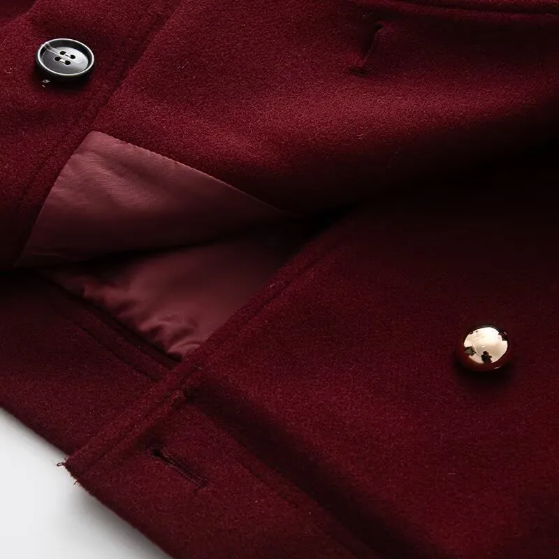 Fashionable Wool Blend Women's Jacket Outerwear  Style Long Sleeve Loose Fit Fresh Sweet College Style display picture 10