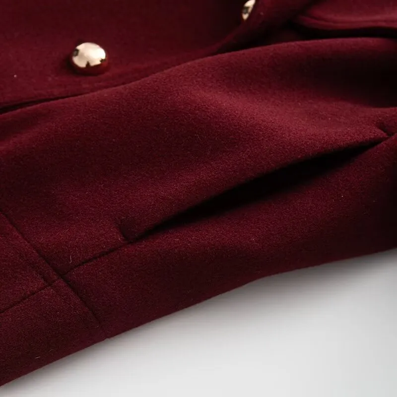 Fashionable Wool Blend Women's Jacket Outerwear  Style Long Sleeve Loose Fit Fresh Sweet College Style display picture 11