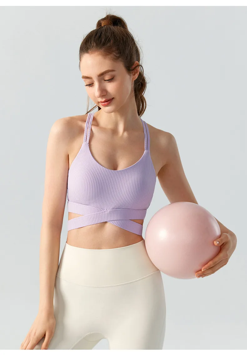 Women's Yoga Vest Sports Fitness Running Bra With Chest Pad Medium Intensity Outdoor Running Beautiful Back One-Piece Underwear display picture 7
