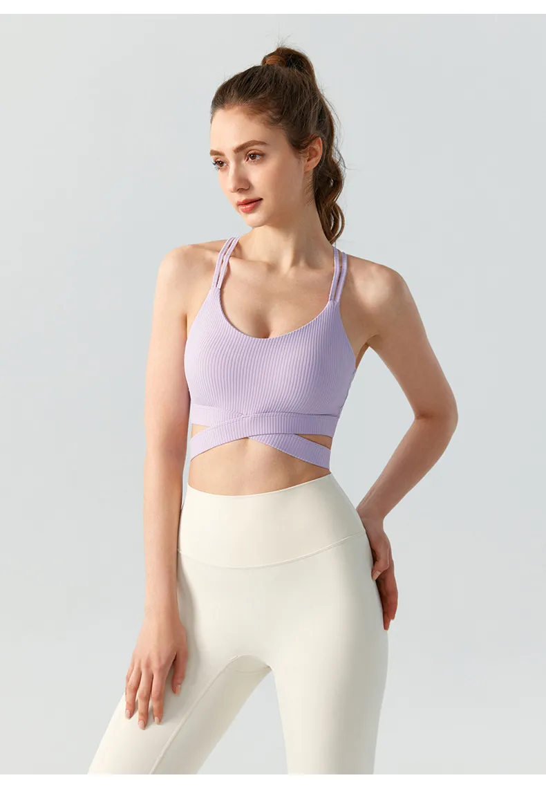Women's Yoga Vest Sports Fitness Running Bra With Chest Pad Medium Intensity Outdoor Running Beautiful Back One-Piece Underwear display picture 9